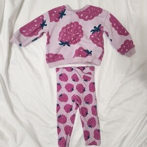 Zara Lavender Top & Raspberry Print Legging Set